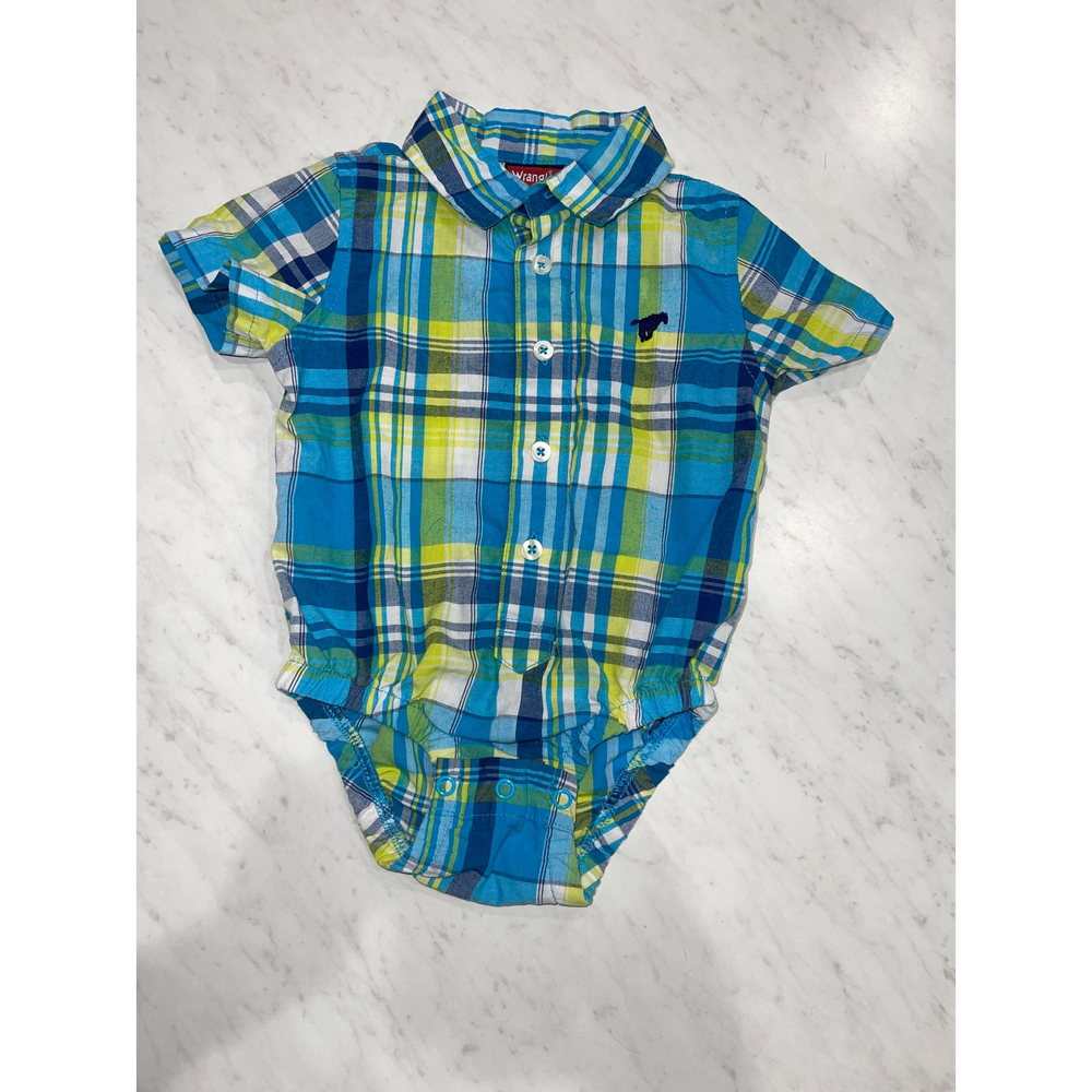 Baby 12 Month Blue & Green Onesie